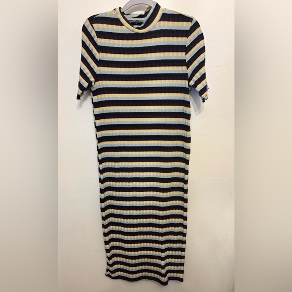 Striped Black and Cream Dress - Picture 1 of 4